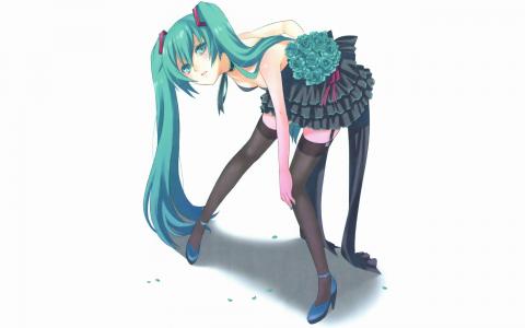 Miku动漫白色Vocaloid高清壁纸