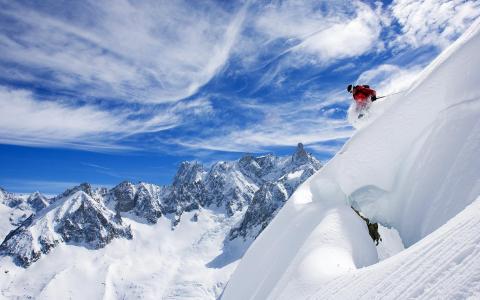 在法国滑雪壁纸