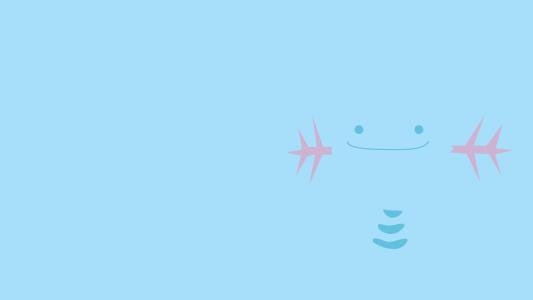 Wooper，极简主义，蓝色背景壁纸