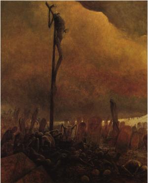 ZdzisławBeksiński，艺术品，黑暗，骷髅，挂壁纸