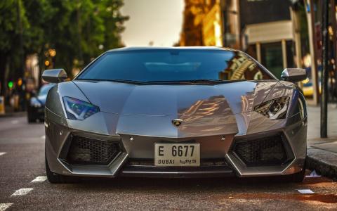 车，兰博基尼Aventador，迪拜壁纸