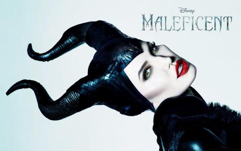 maleficent，2014安吉丽娜·朱莉，艾丽·范宁壁纸