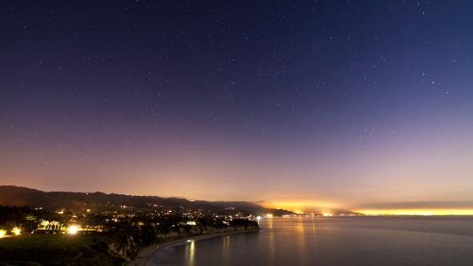 海岸之夜高清壁纸