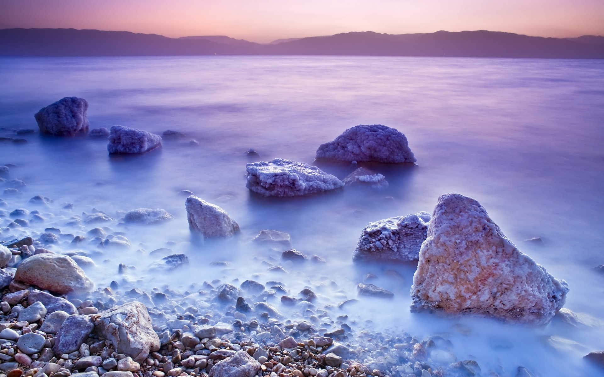 死海日落风景壁纸