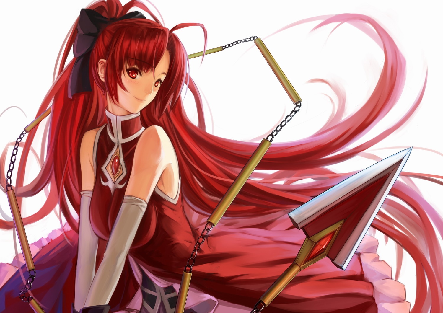 樱花Kyouko，魔法少女小圆☆魔法，独立袖子，动漫女孩，红发，动漫壁纸