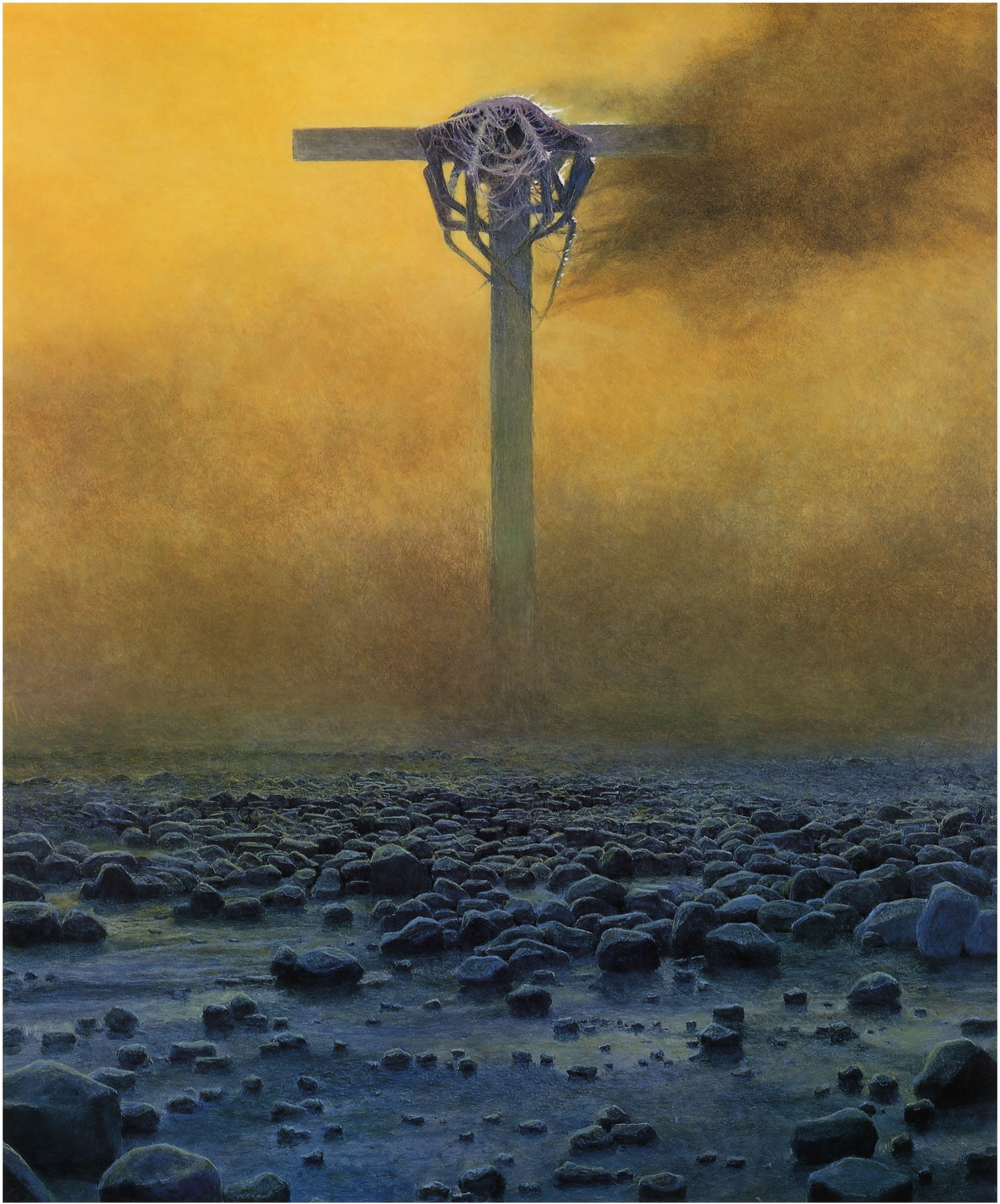 ZdzisławBeksiński，图稿，黑暗，吓人，T形，挂壁纸