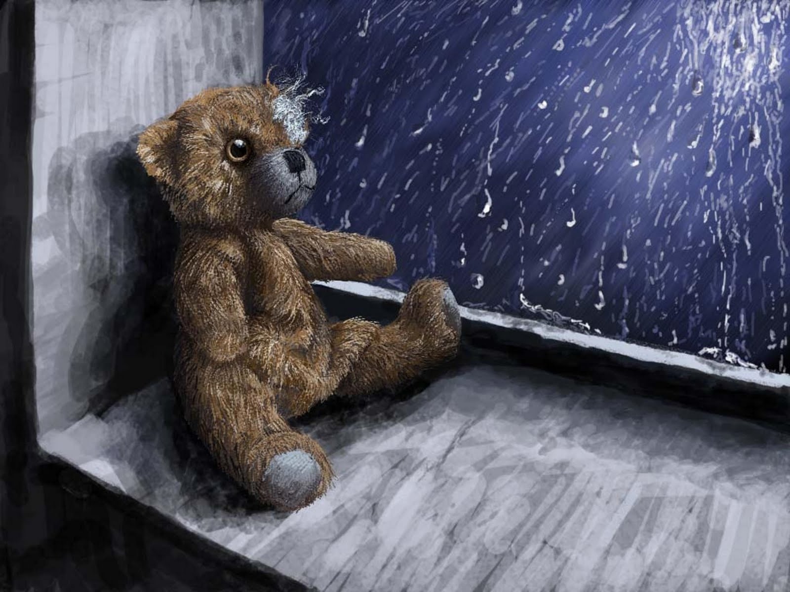 动物保护森林绿色熊被关笼子悲伤插画图片-千库网