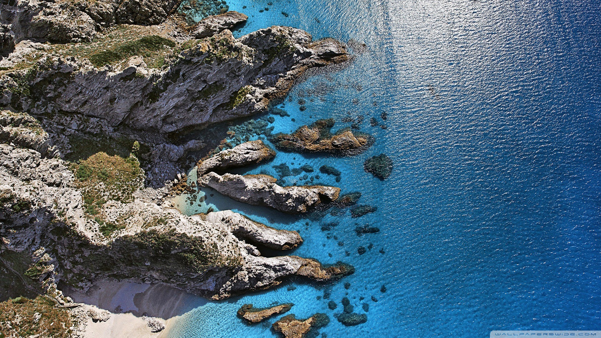 Capo Vaticano，意大利，鸟瞰壁纸