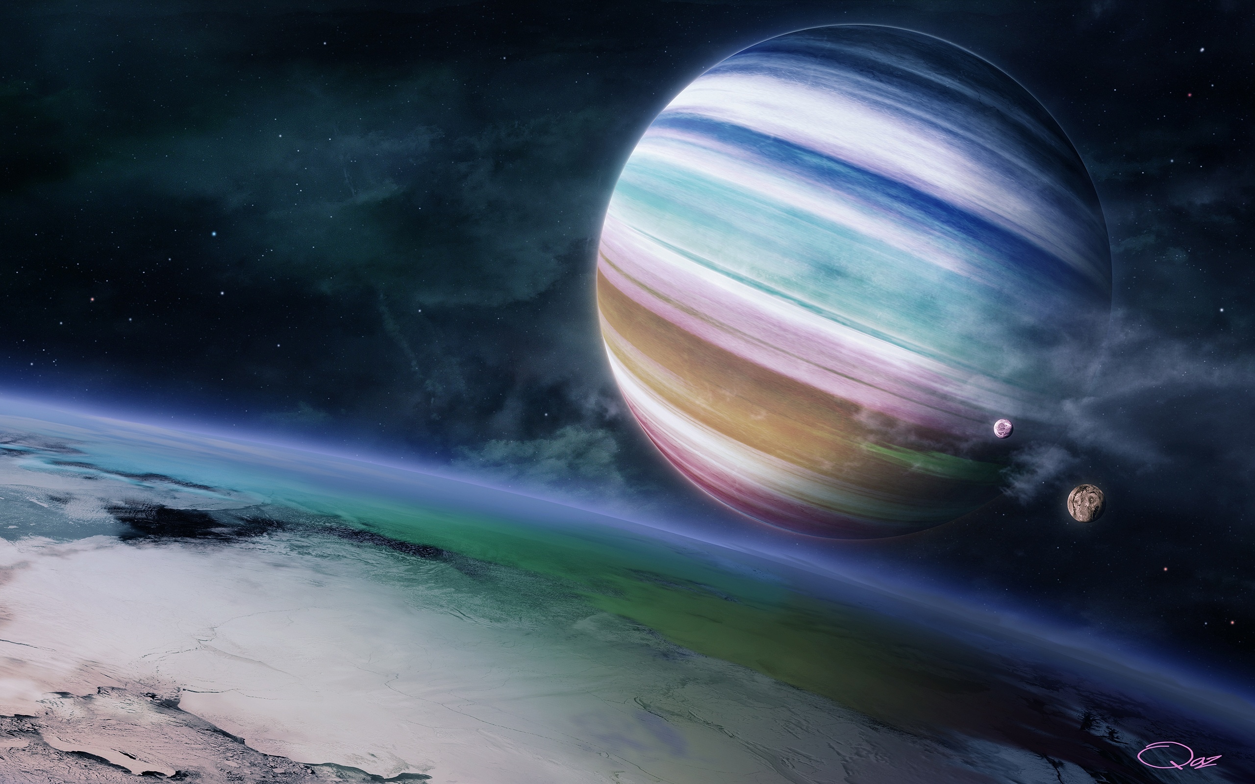 多彩的天然气巨人星球壁纸
