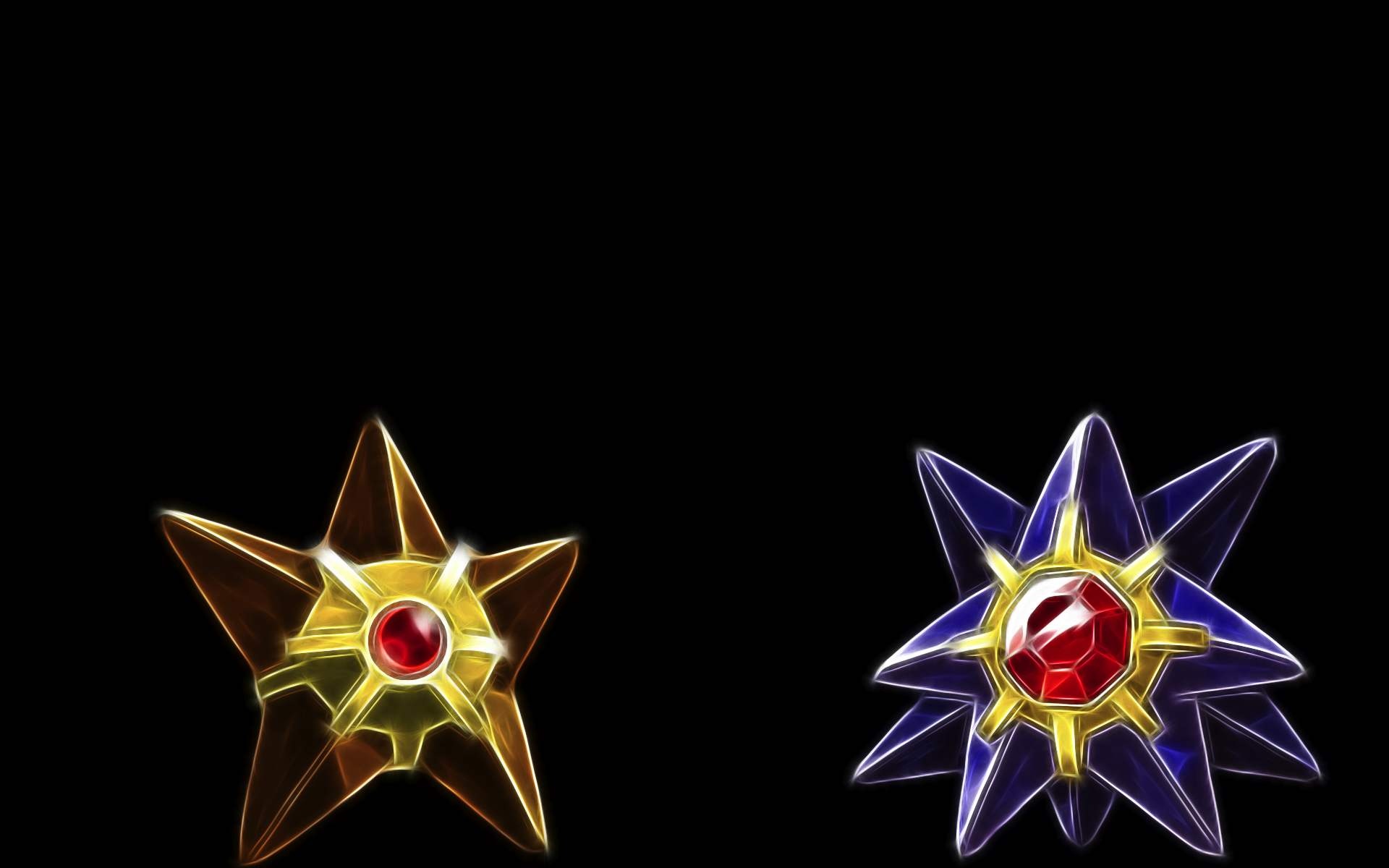 Staryu，Starmie，极简主义，黑色背景壁纸
