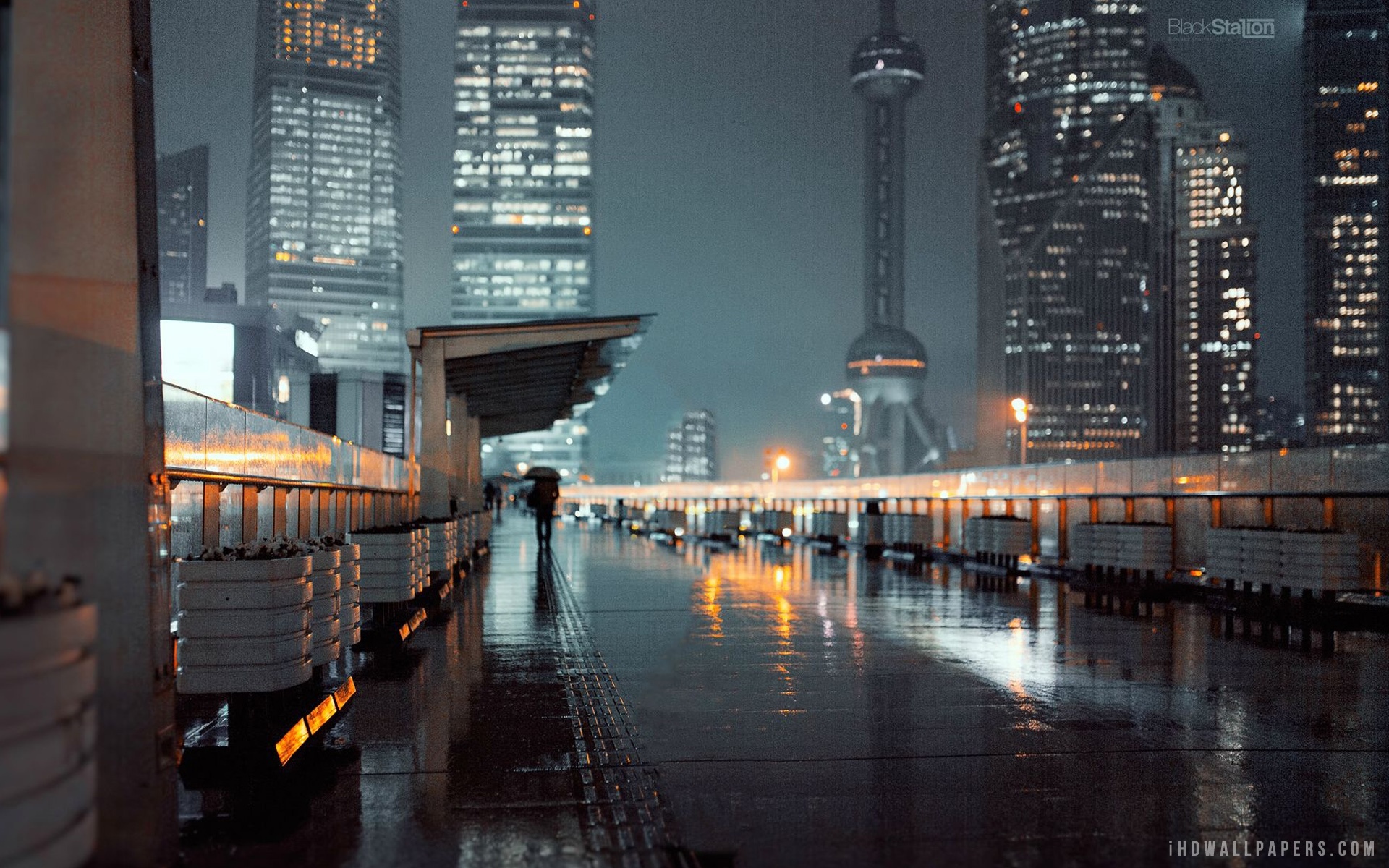 上海雨壁纸