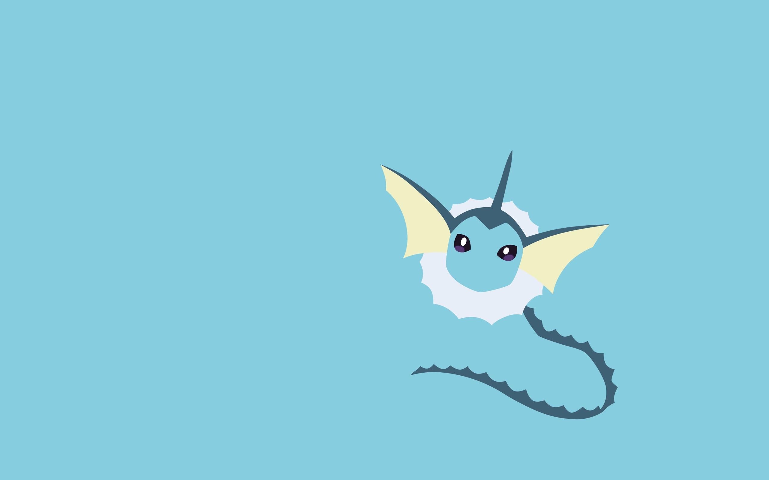 Vaporeon，动漫，蓝色背景壁纸