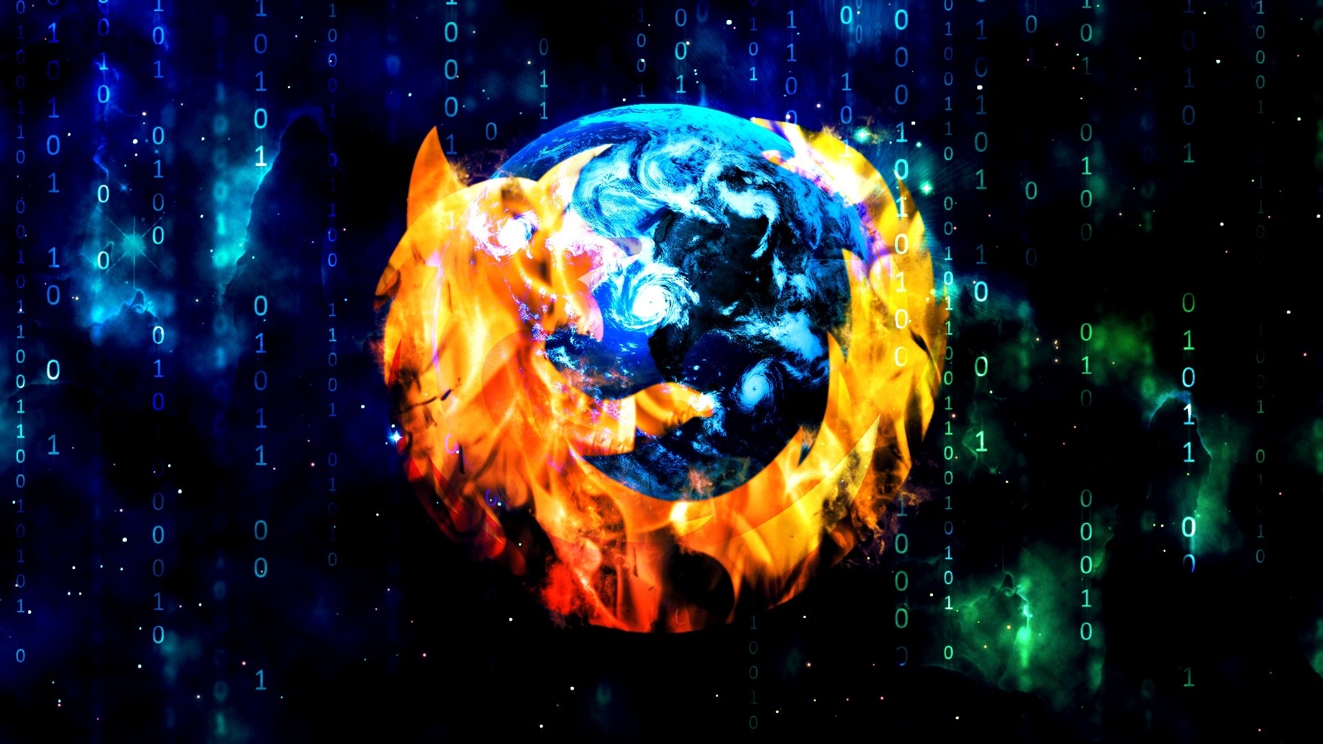 Mozilla Firefox浏览器，创意设计徽标壁纸