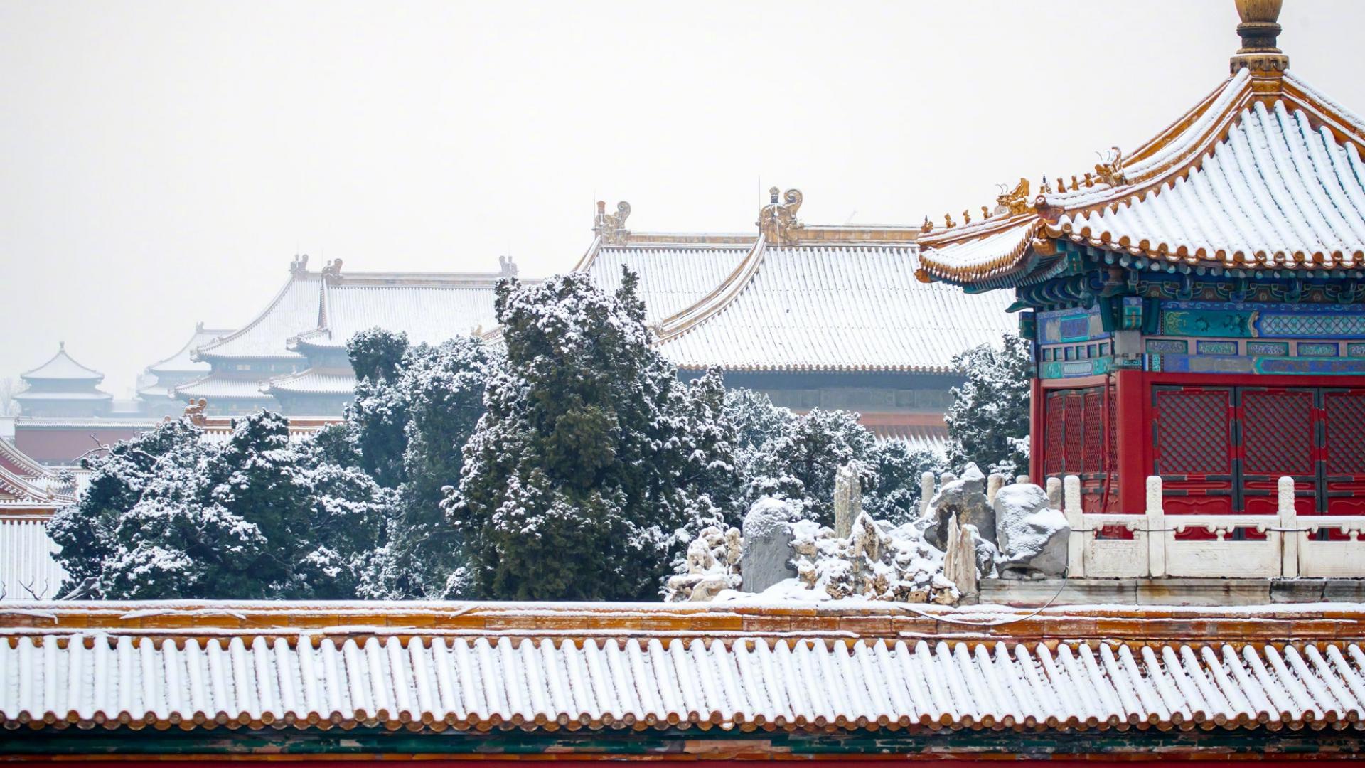 故宫的雪1366x768分辨率下载 故宫的雪 高清图片 旅游景点 桌面城市