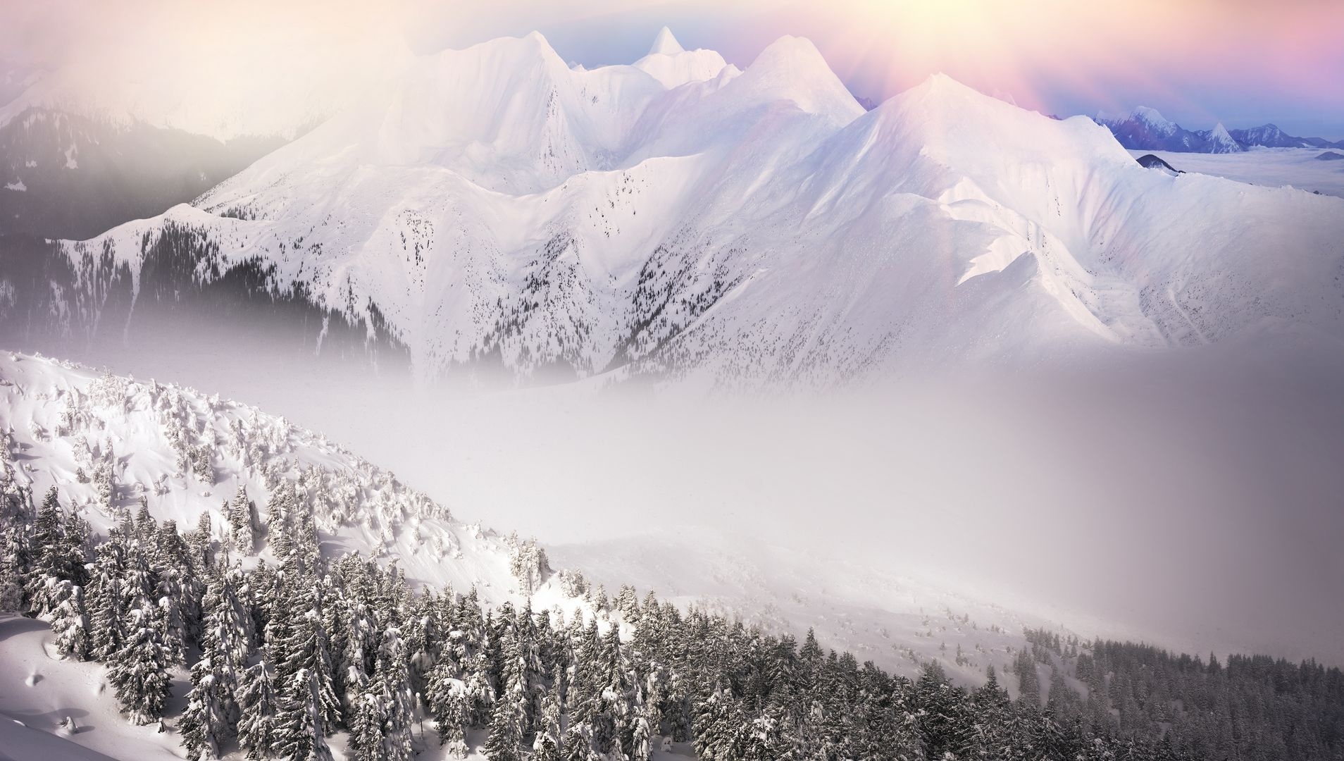 好看的雪山风景图片