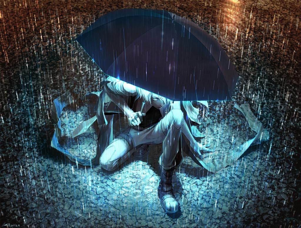雨中伞图片动漫唯美图片