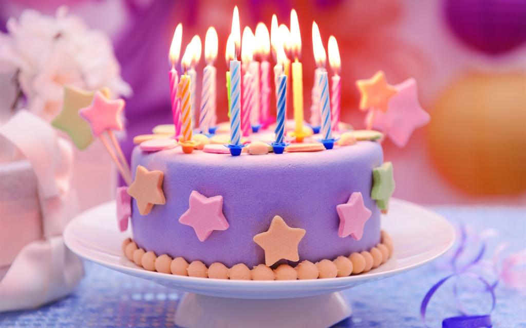 生日快乐,蛋糕,蜡烛,星星壁纸