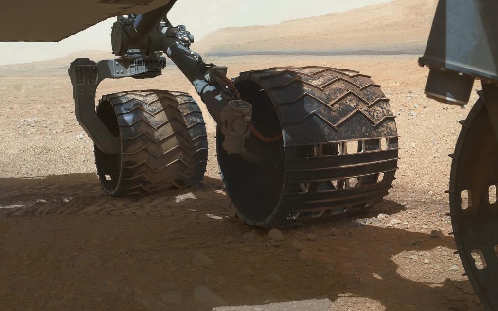 好奇号火星机器人外星人风景轮子高清壁纸