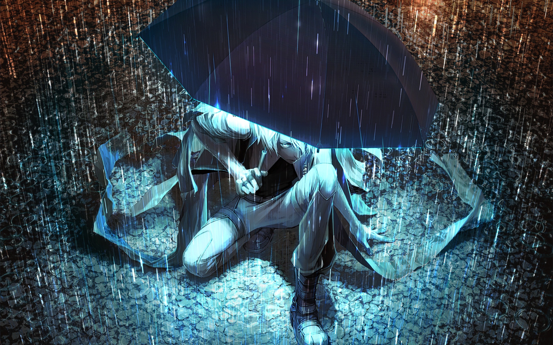 二次元雨夜壁纸图片