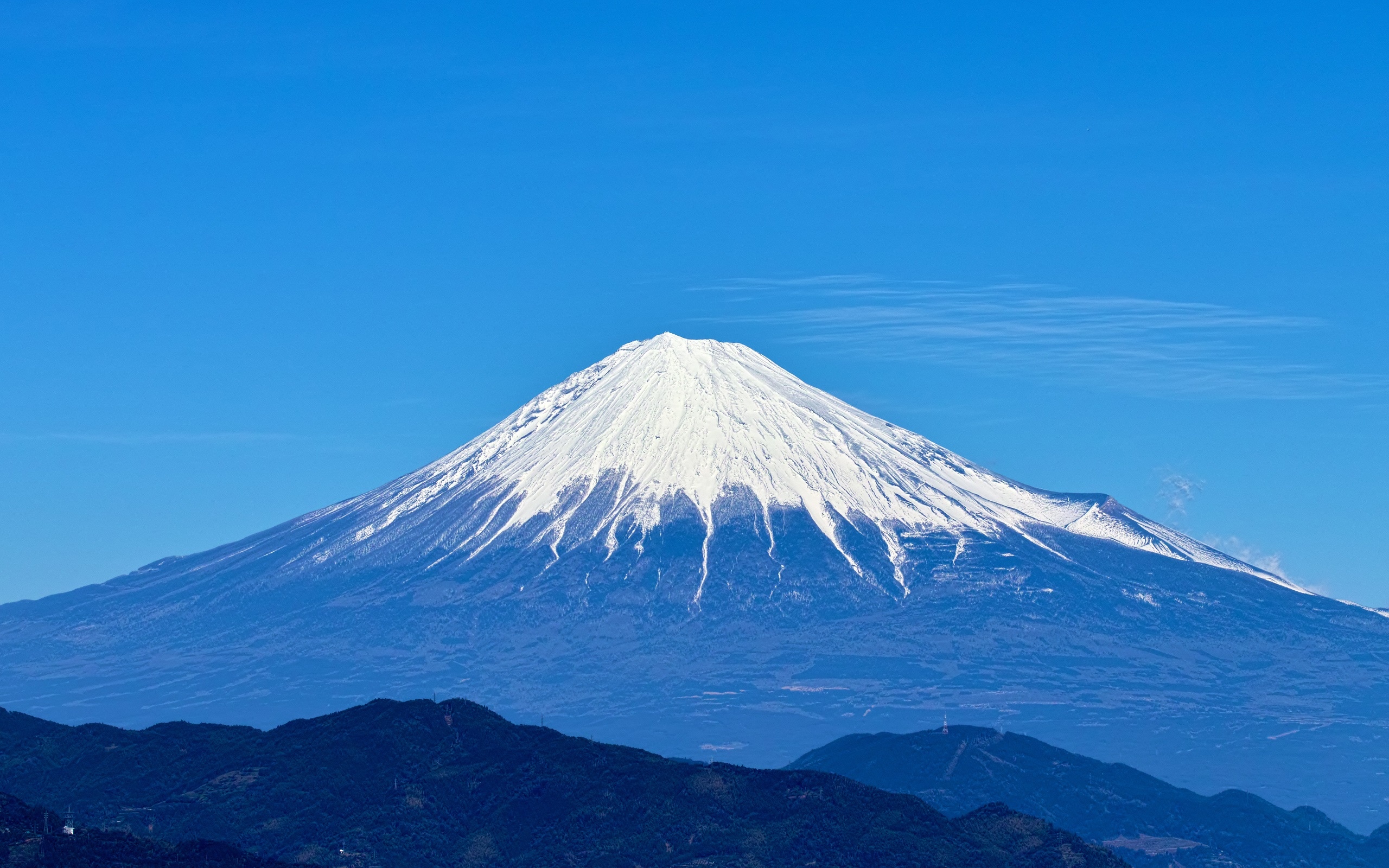 富士山,天空,蓝色,日本风景壁纸1024x600分辨率查看
