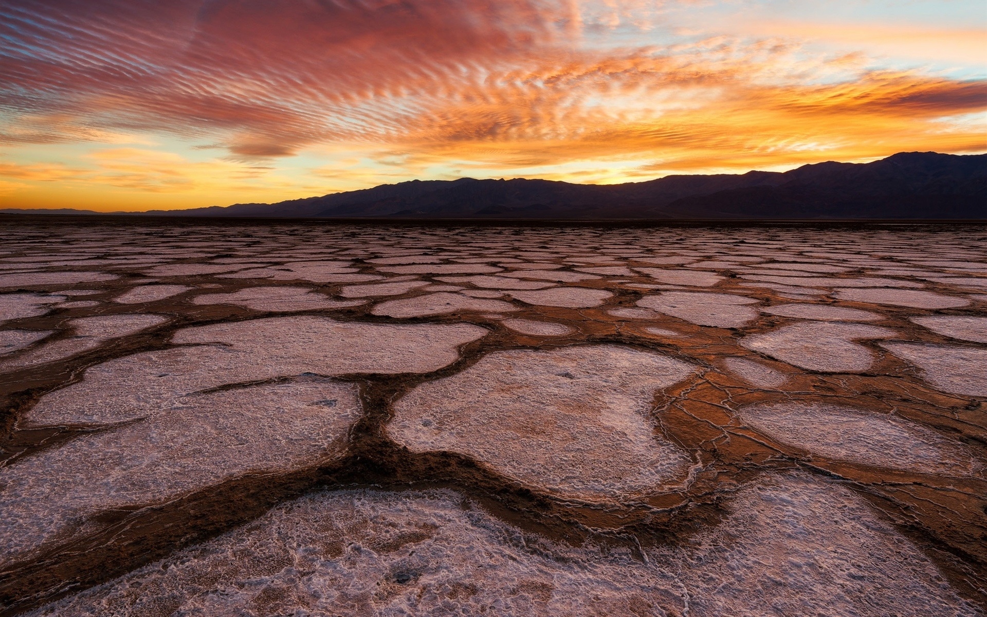 死亡谷,美国,加利福尼亚州,沙漠,日落,红色的天空壁纸1600x900分辨率