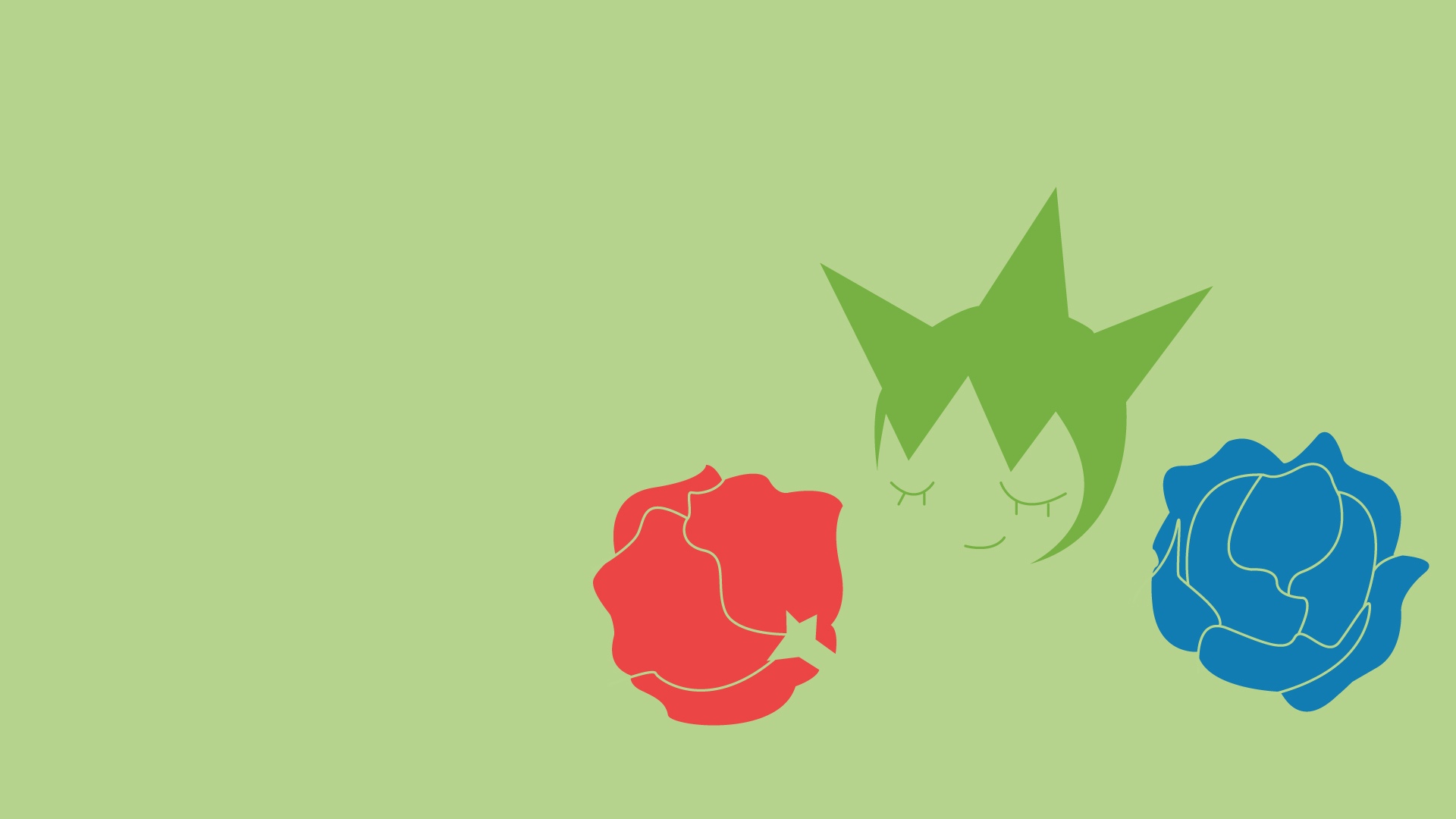 roselia,极简主义,绿色背景壁纸高清原图查看